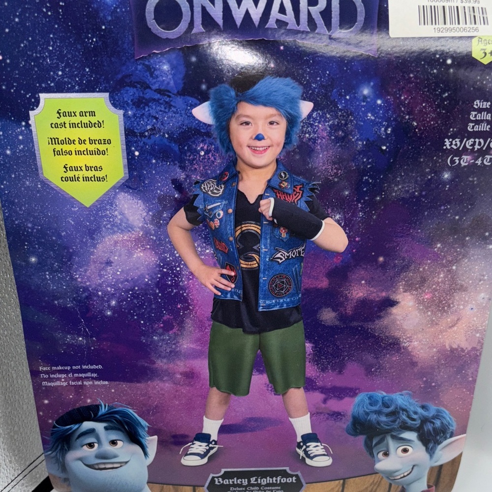 Onward Kids Barley lightfoot Disney Pixar Costume with Halloween  XS 3T-4T